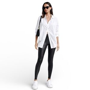 SPANX by Sara Blakey Faux Leather Black Leggings Women’s Size Large